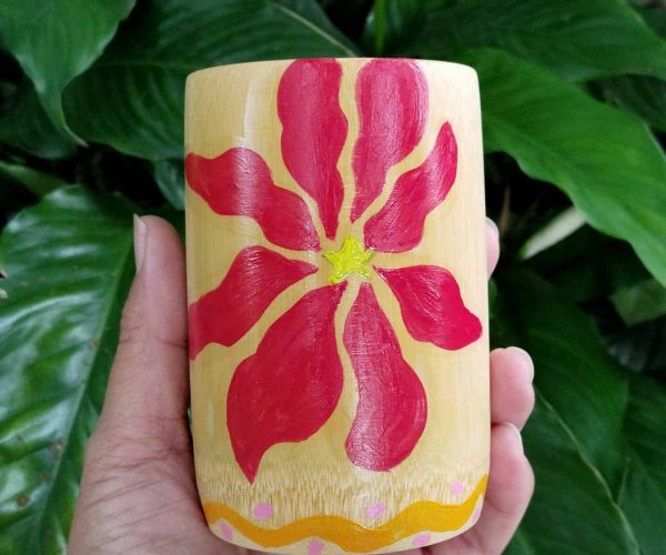 DIY Bamboo Cup And Traditional Hat Painting