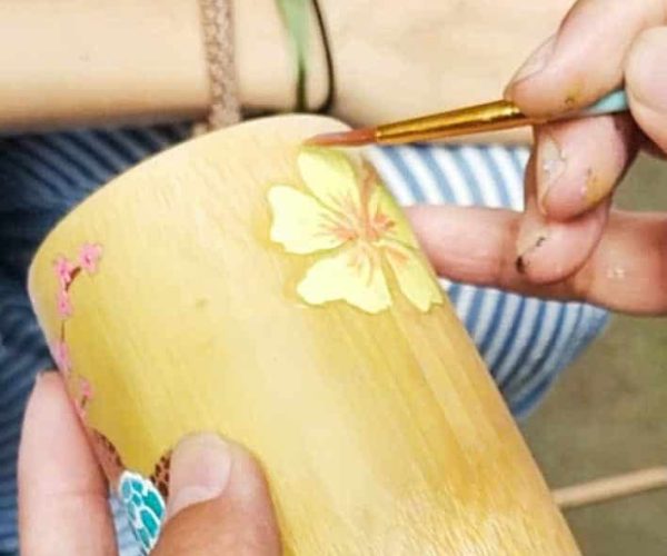 DIY Bamboo Cup And Traditional Hat Painting