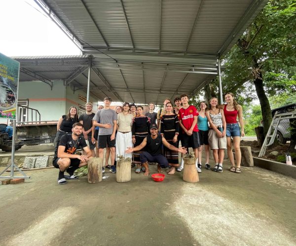 UNESCO Gong Heritage & Traditional Ede Cuisine Tourists joining Lak Lake Eco Workshop with tree planting, bamboo crafts, and traditional M’nong pottery