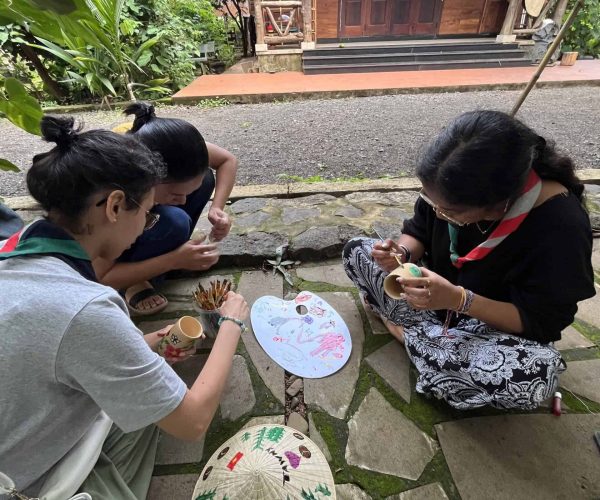 DIY Bamboo Cup And Traditional Hat Painting