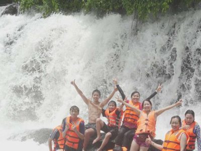 Dray Nur Waterfall adventure - biking, hiking, and rafting in Vietnam's Central Highlands.
