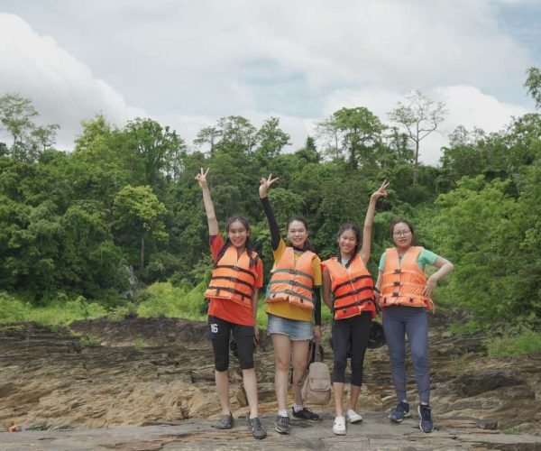 UNESCO Gong Heritage & Traditional Ede Cuisine Dray Nur Waterfall adventure - biking, hiking, and rafting in Vietnam's Central Highlands.